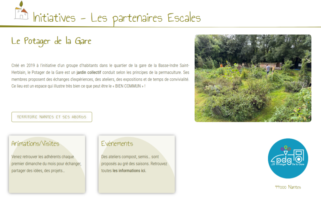 Exemple partenaires Escales - Le potager de la Gare - permaculture - bien commun